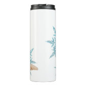 Witte Duitse herder die in de Snowflakes ligt Thermosbeker (Achterkant)