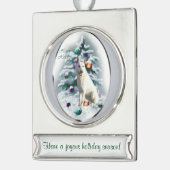 Witte Duitse herder gepersonaliseerde Kerstmis Verzilverd Banner Ornament (Links)