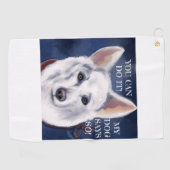 WITTE DUITSE HERDER     GOLFHANDDOEK (Horizontaal)