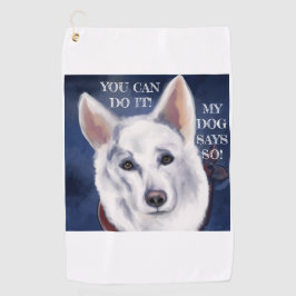 WITTE DUITSE HERDER     GOLFHANDDOEK