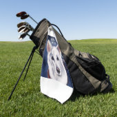 WITTE DUITSE HERDER     GOLFHANDDOEK (Groen)