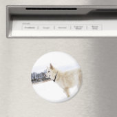 witte duitse herder hond magneet (Insitu (Vaatwasser))