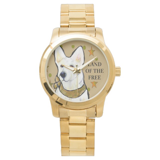 WITTE DUITSE HERDER HORLOGE (Voorkant)