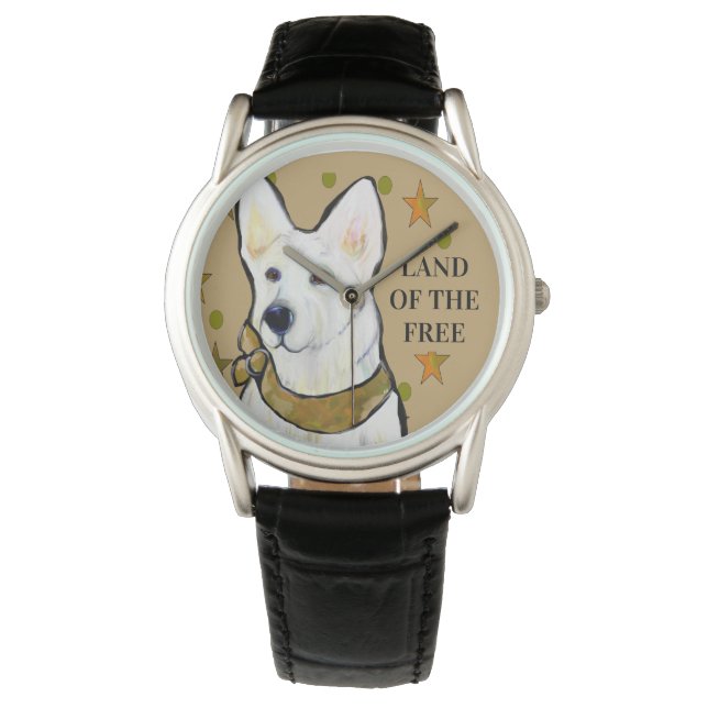 WITTE DUITSE HERDER HORLOGE (Voorkant)