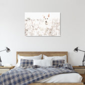 Witte Duitse herder in de sneeuw Canvas Afdruk (Insitu (Slaapkamer))