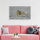 Witte Duitse herder in de sneeuw Canvas Afdruk (Insitu (Woonkamer))