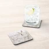 Witte Duitse herder in de sneeuw Drankjes Onderzetter (Rechterzijde)