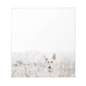 Witte Duitse herder in de sneeuw Notitieblok (Voorkant)