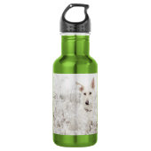 Witte Duitse herder in de sneeuw Waterfles (Voorkant)