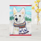 Witte Duitse Herder Kaart (Gele Bloem)