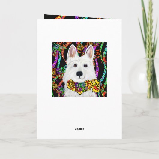 Witte Duitse Herder Kaart (Achterkant)