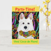 Witte Duitse Herder Kaart (Gele Bloem)