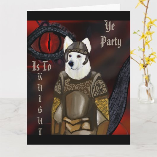 Witte Duitse Herder  Kaart (Gele Bloem)