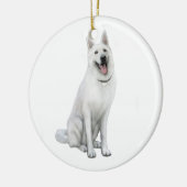 Witte Duitse Herder Keramisch Ornament (Links)