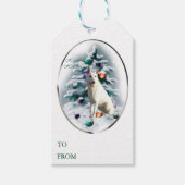Witte Duitse herder kerstcadeaus Cadeaulabel (Voorkant)