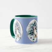 Witte Duitse herder liefhebbers Kerstmis Mok (Voorkant links)