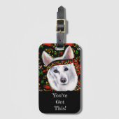 WITTE DUITSE HERDER MEXICO BAGAGELABEL (Voorkant (verticaal))
