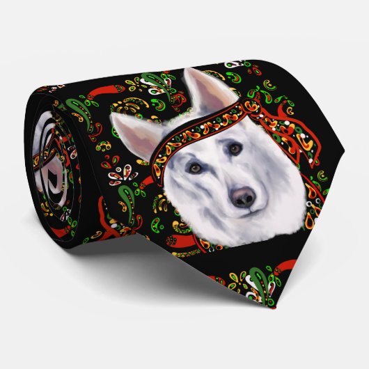 WITTE DUITSE HERDER MEXICO STROPDAS (Opgerold)