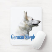 Witte Duitse herder naam Muismat (Met muis)