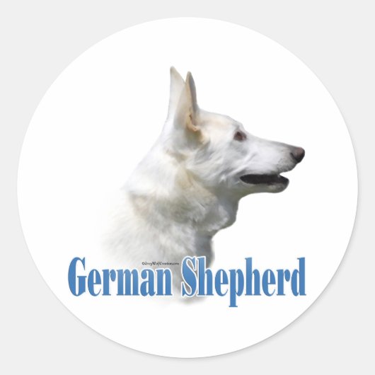 Witte Duitse herder naam - Sticker (Voorkant)