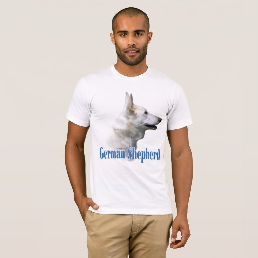 Witte Duitse herder naam T-shirt (Voorkant volledig)