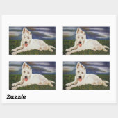 Witte Duitse Herder Pup Sticker (Vel)