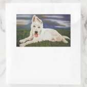 Witte Duitse Herder Pup Sticker (Tas)