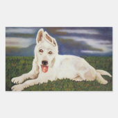 Witte Duitse Herder Pup Sticker (Voorkant)