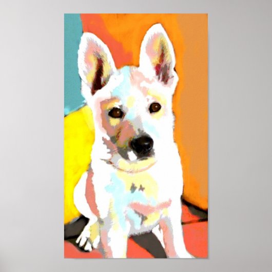 Witte Duitse herder puppy print (Voorkant)