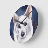 WITTE DUITSE HERDER   RONDE KLOK (Hoek)