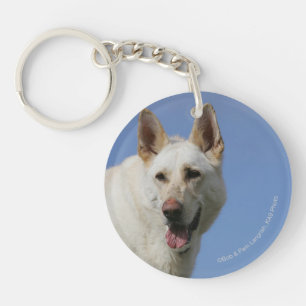 Witte Duitse herder Sleutelhanger