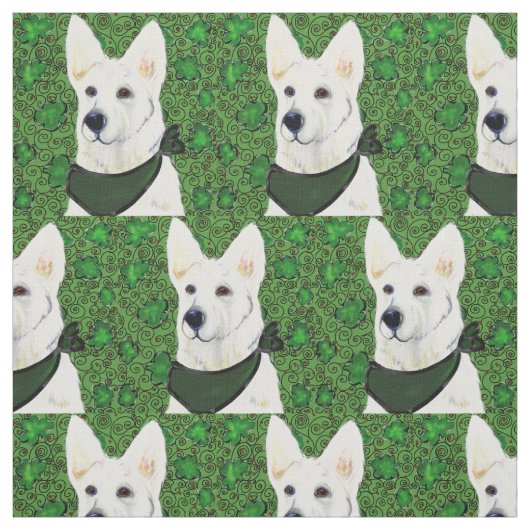 Witte Duitse Herder Stof (Swatch)