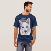 WITTE DUITSE HERDER    T-SHIRT (Voorkant volledig)