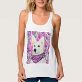 Witte Duitse Herder Tanktop (Voorkant)