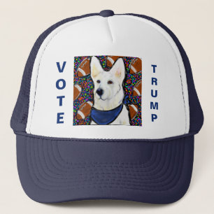 Witte Duitse Herder Trucker Hoed Pet