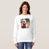 Witte Duitse Herder Vrouwen Kerst Sweatshirt (Voorkant volledig)