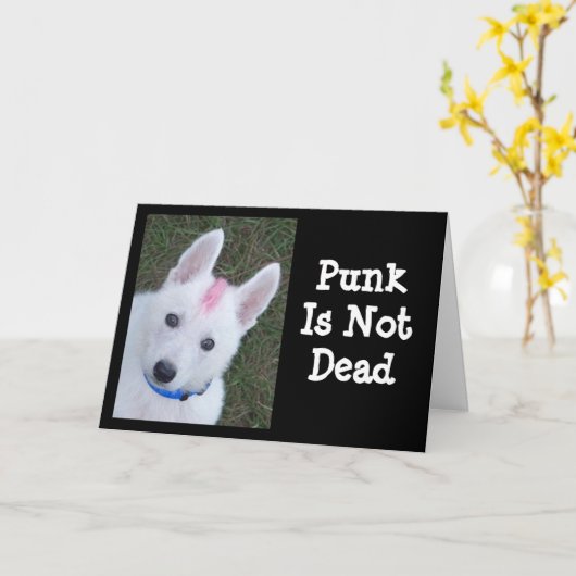 Witte Duitse Herder W. Mohawk Kaart (Gele Bloem)