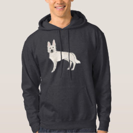Witte Duitse Herder Zwitserse Herder Cartoon Hond Hoodie