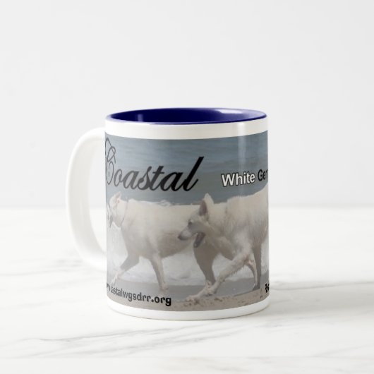 Witte Duitse herders Tweekleurige Koffiemok (Voorkant links)