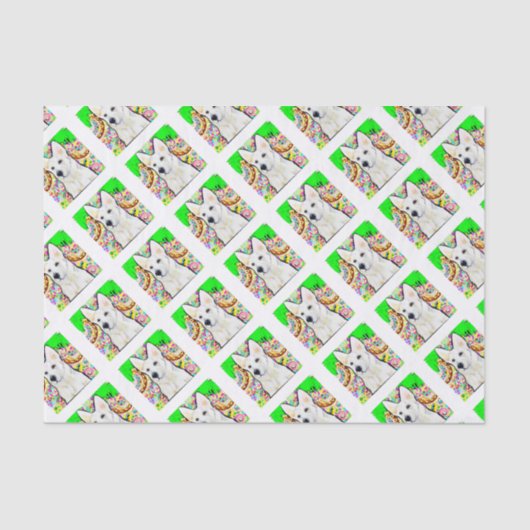 Witte Duitse Herdershond Bling Tissuepapier (Voorkant)
