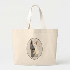 Witte Duitse Herdershond Cadeaus Grote Tote Bag