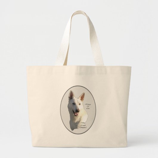 Witte Duitse Herdershond Cadeaus Grote Tote Bag (Voorkant)