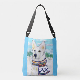 Witte Duitse Herdershond Crossbody Tas