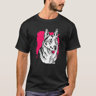 Witte Duitse Herdershond Gezichts Kunstwerk T-shirt
