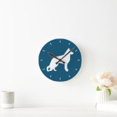 Witte Duitse herdershond GSD K9 Silhouette Ronde Klok (Huis)