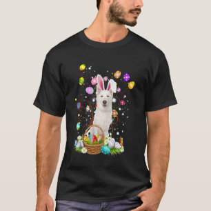 WITTE Duitse Herdershond Paaseieren Jachtmand T-shirt