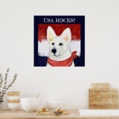 Witte Duitse Herdershond  Poster (Keuken)