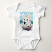 Witte Duitse Herdershond Romper (Voorkant)