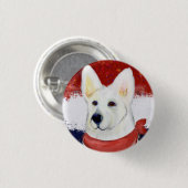 Witte Duitse Herdershond Ronde Button 3,2 Cm (Voorkant /achterkant)