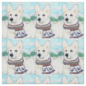 Witte Duitse Herdershond Stof (Swatch)